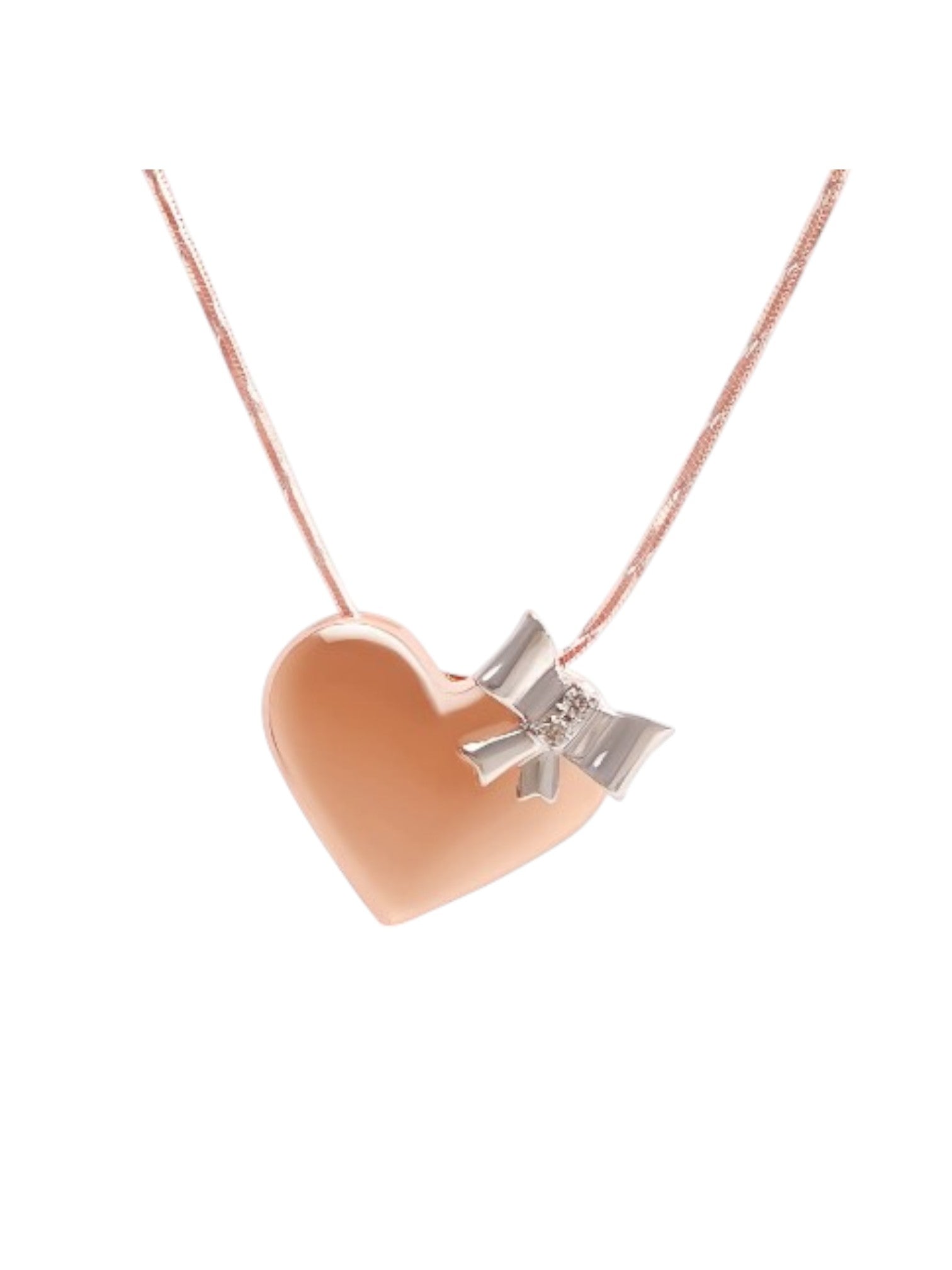 Trendy Love Design 925 Sterling Silver CZ Stone Rose Gold Plated Pendant With Chain For Women By Kesardeep